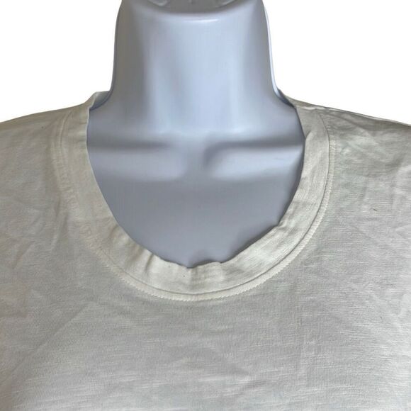 LaMarque Pullover Crewneck TShirt Cream Short Sleeve Scoop Neck Tie Front XS - Picture 3 of 9